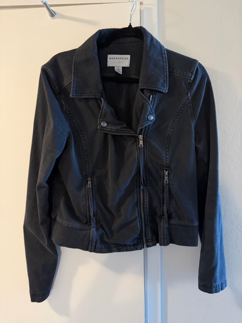 Anthropologie Black Bomber-Moto Jacket